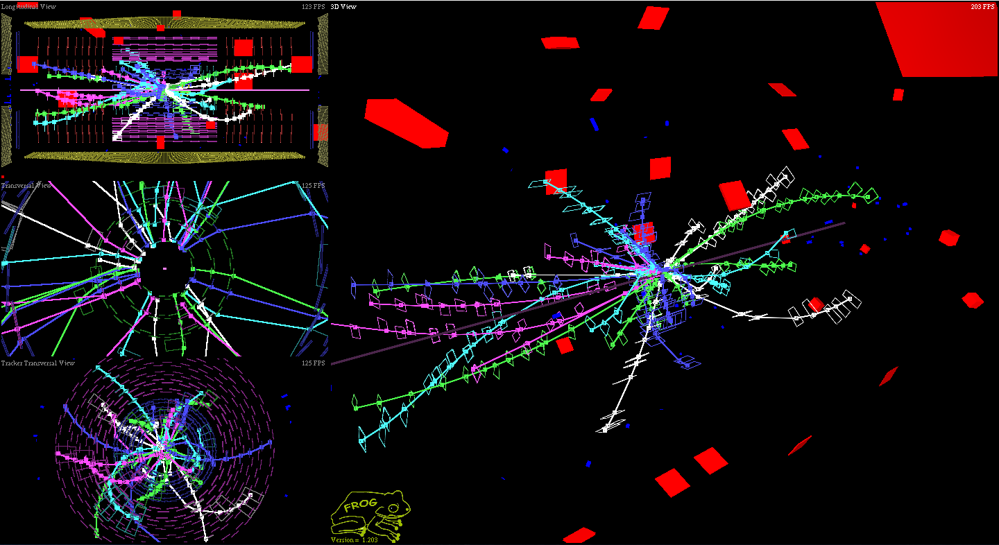 Display of one of the first collisions observed with the full Tracker