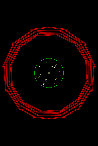 images showings possible tracks from inelastic collisions detected by TOB