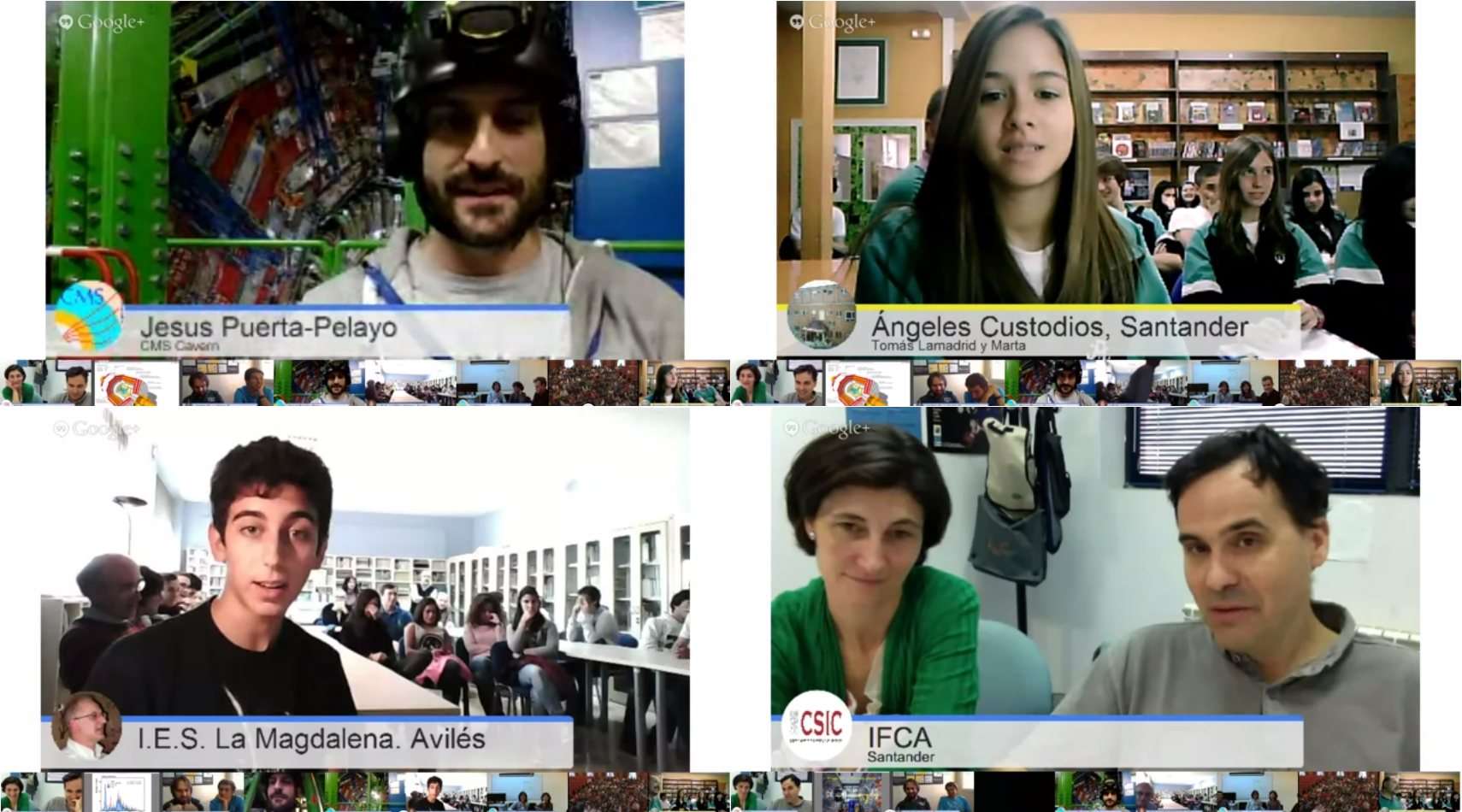 Some of the participants of CMS's first-ever Hangout on Air in Spanish