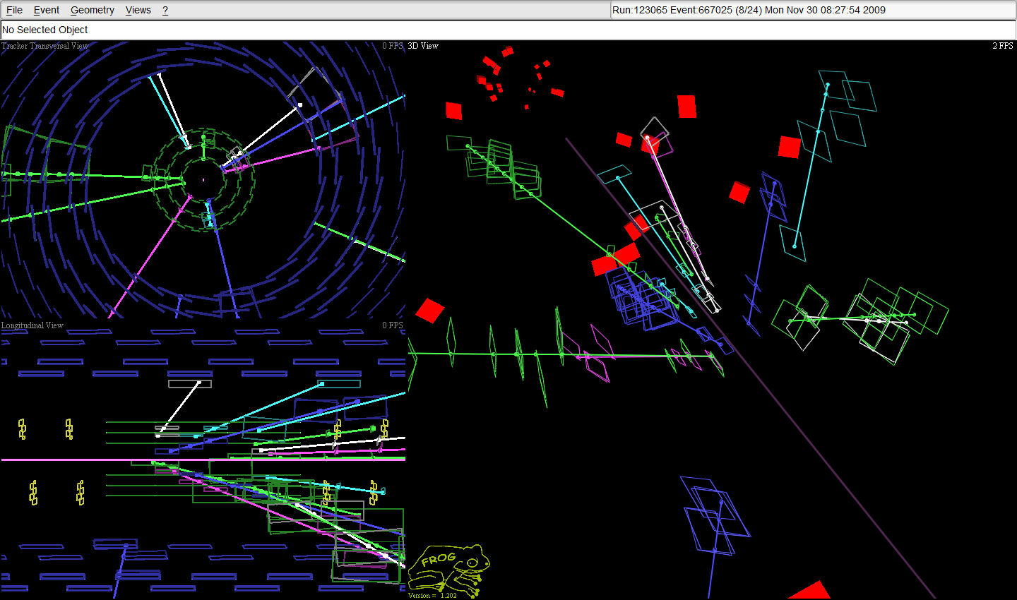 beam-gas collision observed with the full Tracker (Run 123065, Event 667025)