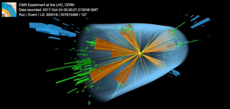 A collision where it is likely that a top quark-antiquark pair was produced together with two bottom quarks