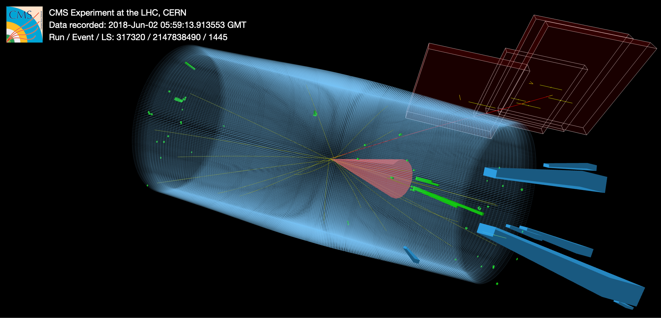 Candidate event similar to lepton-flavour violating decay of the Higgs in the gluon fusion signature