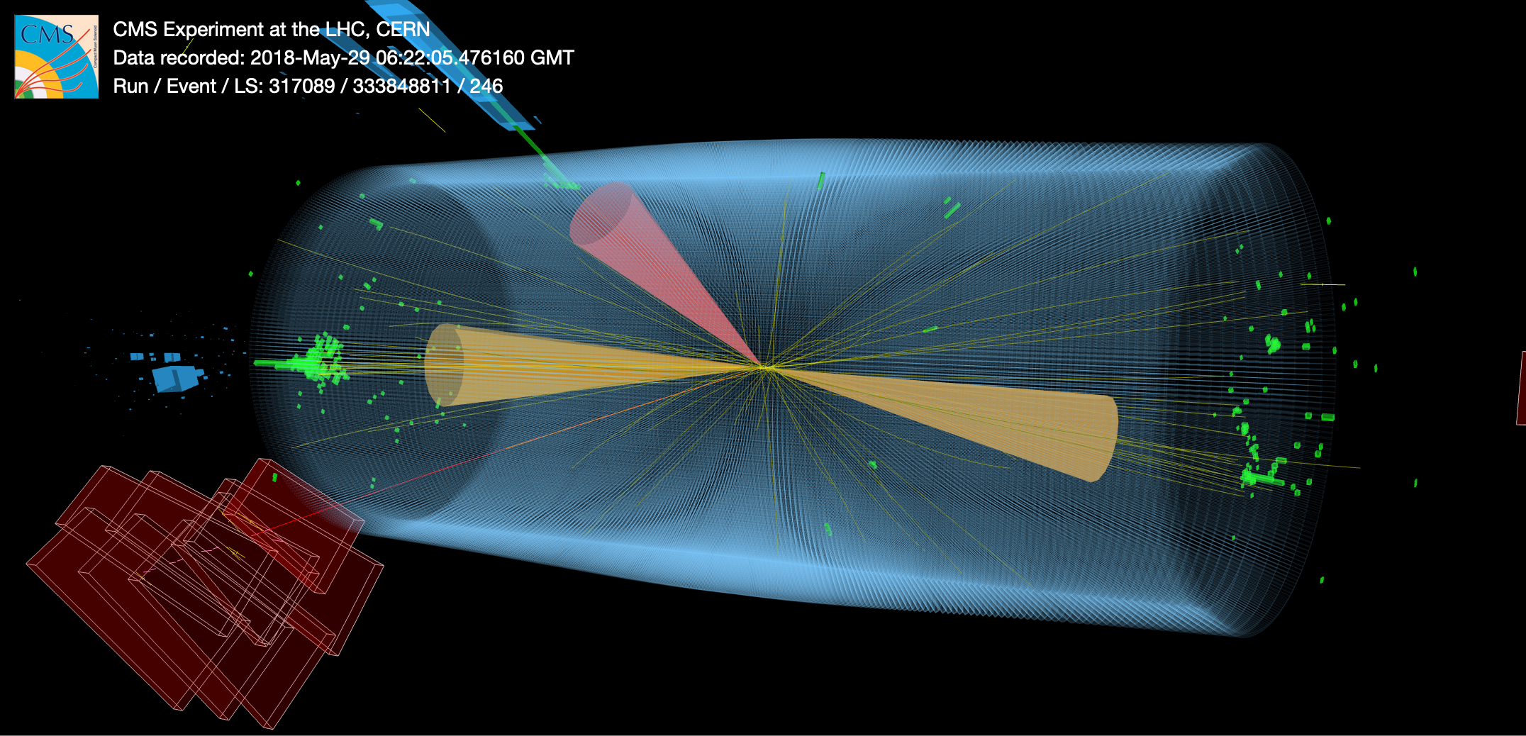 Candidate event similar to lepton-flavour violating decay of the Higgs in the vector-boson fusion signature