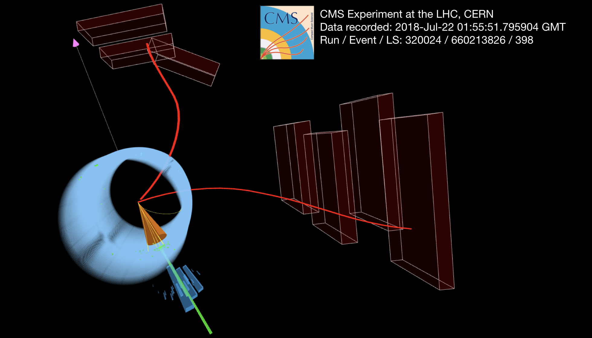 An event with two low-momentum muons and a jet balancing the missing energy