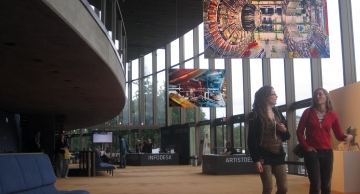 The corridor at Ars Electronica during the festival