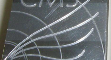 The CMS Young Researcher's Prize medal, made out of a piece of the CMS magnet's conductor